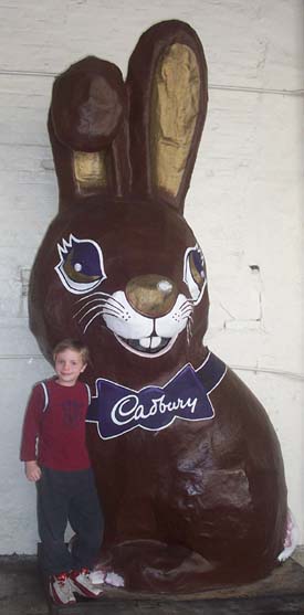 Andrew and a GIANT BUNNY